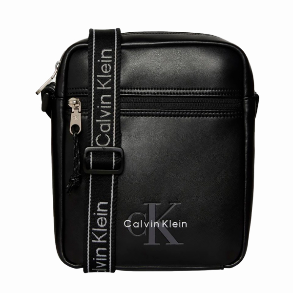 Calvin Klein Sac bandoulire reporter en toile avec logo audacieux - U Noir- Ref 81 €
